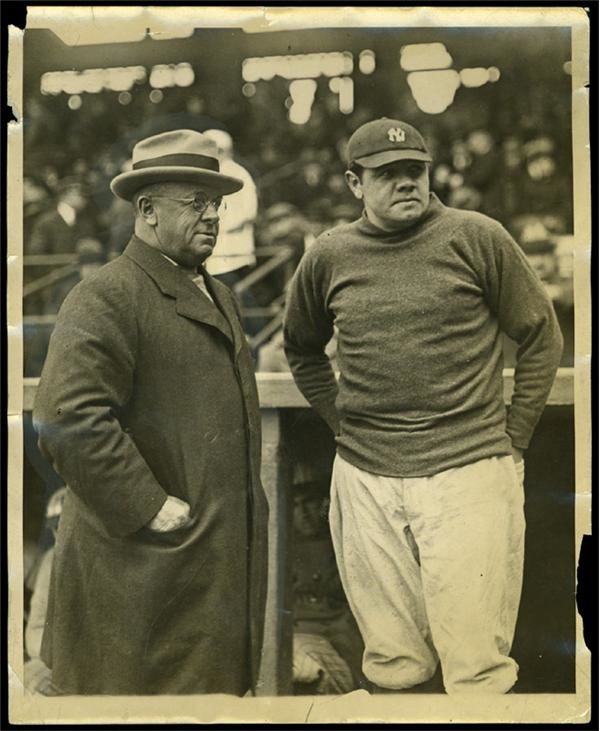 - 1923 Babe Ruth & Wilbert Robinson Wire Photo (8”x10”)