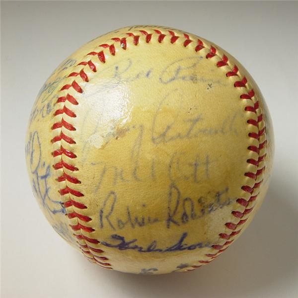 - 1957 Salute To Baseball Signed Baseball with Mantle & T. Williams