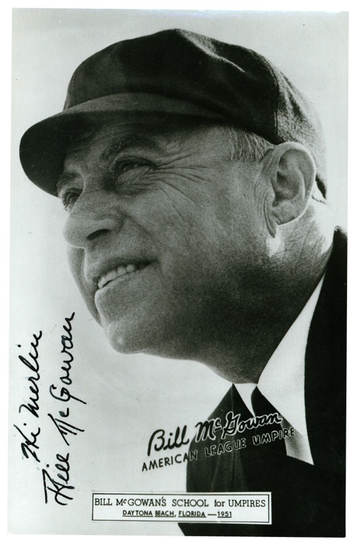 Baseball Autographs - Bill McGowan Signed Postcard (3.5x5.5”)