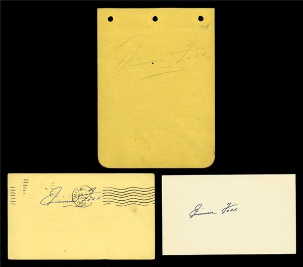 Baseball Autographs - Jimmie Foxx Signatures (3)
