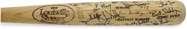 Baseball Autographs - 1985 Kansas City Royals Team Signed Bat (35")