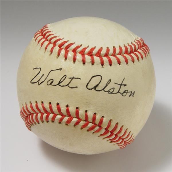 Single Signed Baseballs - Walt Alston Single Signed Baseball