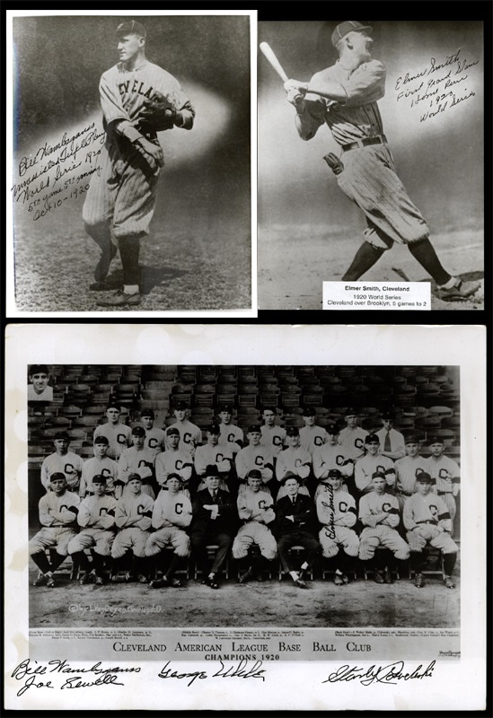 Baseball Autographs - Special 1920 Indians Signed Photos (3)