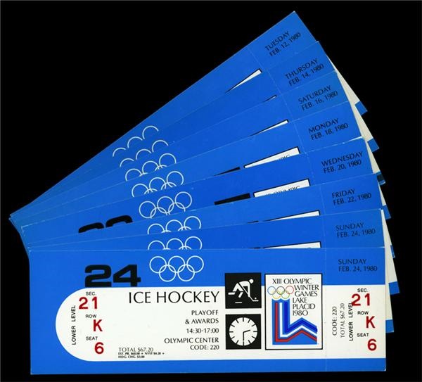 - Full Set Of 1980 “Miracle On Ice” Olympic Tickets (7)