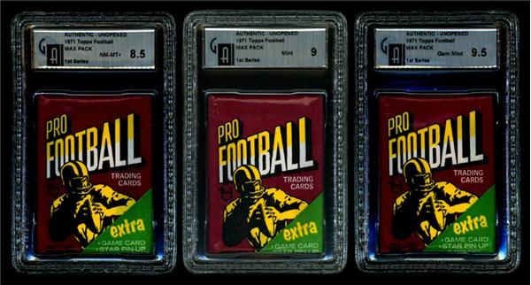 Unopened Cards - 1971 Topps 1st Series Football Wax Packs (10)