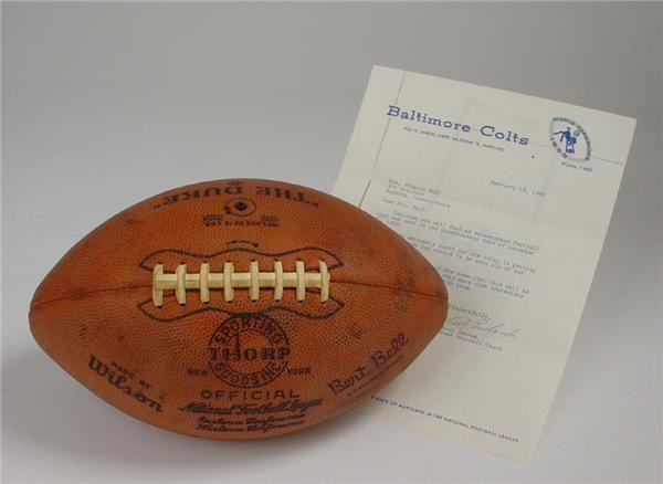 The Bert Bell Collection - 1959 Baltimore Colts Championship Game Used Football