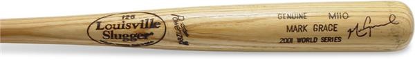 - 2001 Mark Grace Autographed World Series Game Used Bat (34”)