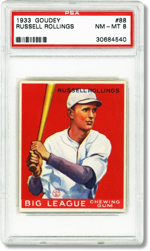 - 1933 Goudey #88 Russell Rollings PSA 8
