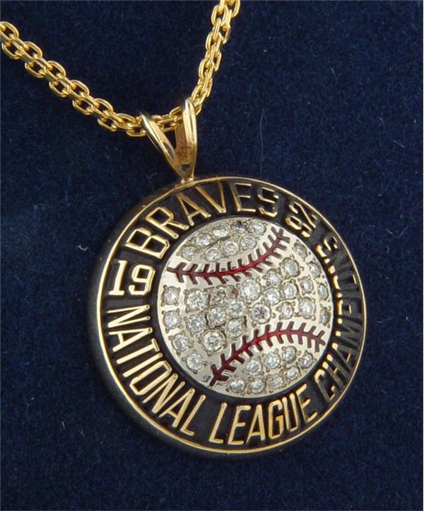 Baseball Awards - 1992 Atlanta Braves NLCS Pendant With Chain