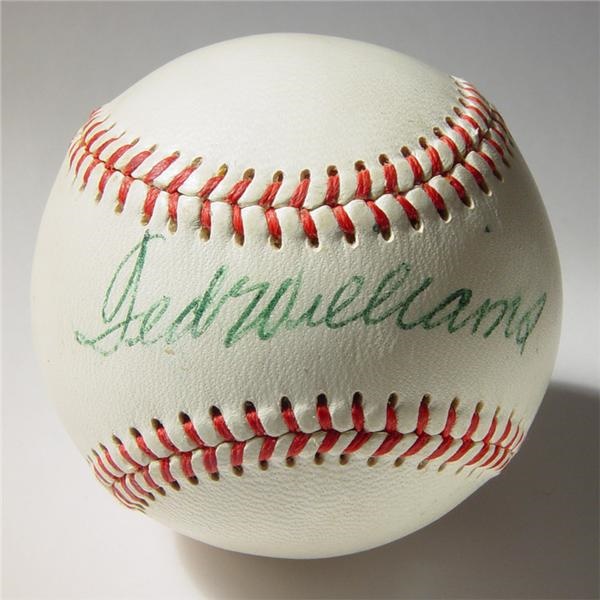 Single Signed Baseballs - Ted Williams Vintage Single Signed Baseball