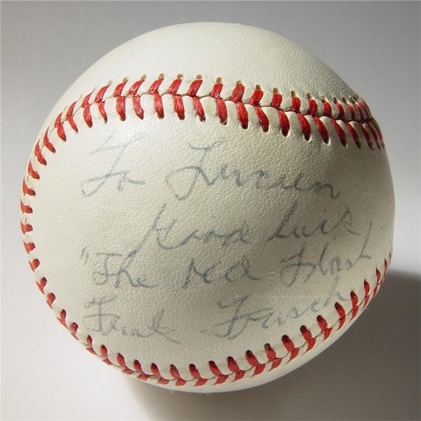 Single Signed Baseballs - Frank Fricsh Single Signed Baseball