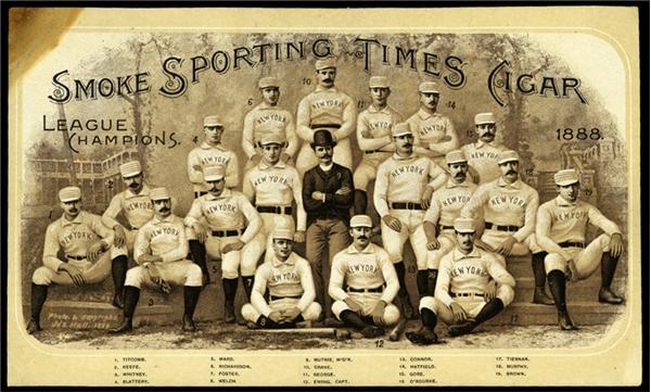 1888 New York Giants Sporting Times Cigar Box Label