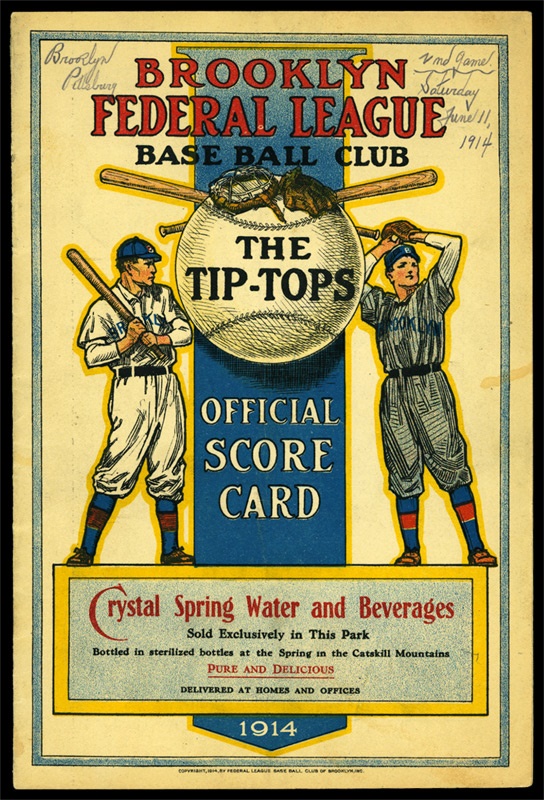 Tickets, Publications & Pins - 1914 Brooklyn Tip Tops Program