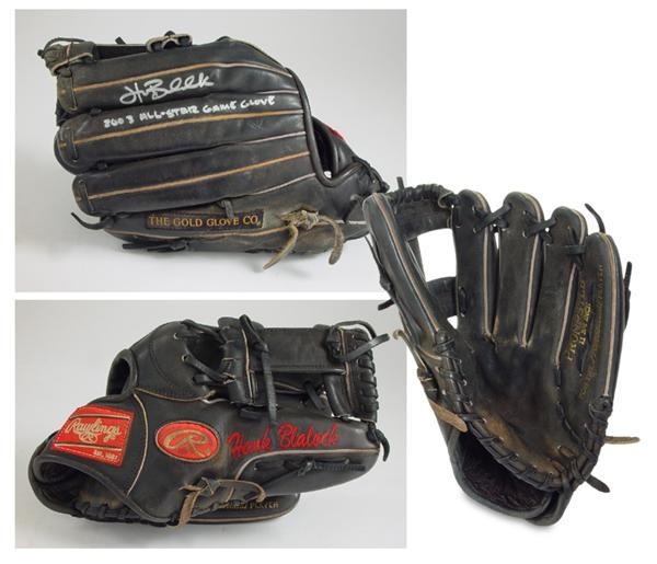 Baseball Equipment - 2003 Hank Blalock All-Star Game Used Glove