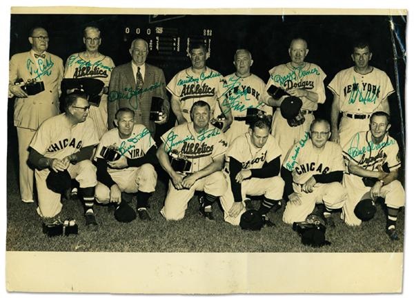 Baseball Autographs - Amazing 1956 Kansas City Old Timers Day Signed 9x12” Photograph