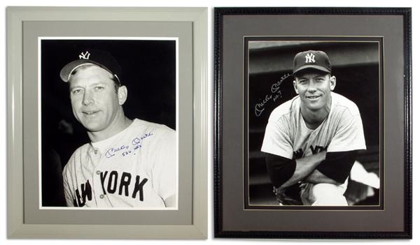 - Mickey Mantle Signed 16"x20" Photos (2)