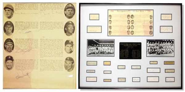 Baseball Autographs - 1933 Baseball All Stars Signed Display