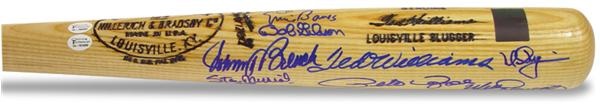 Baseball Autographs - The First All Century Baseball Team Signed Bat