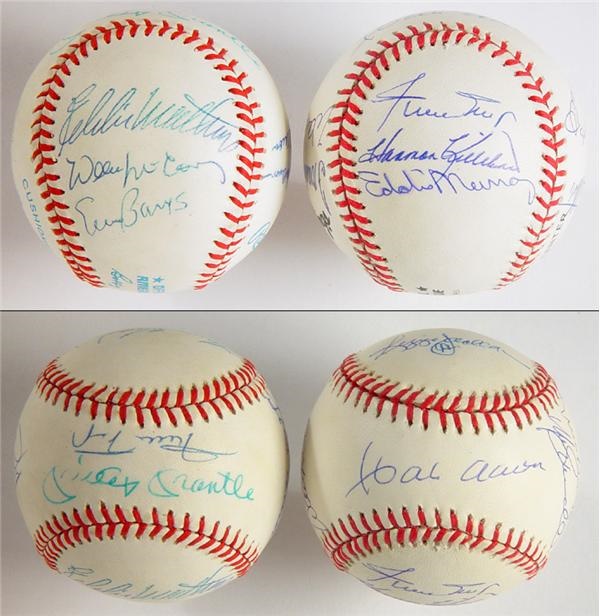 Baseball Autographs - (2) 500 Home Run Club Signed Baseballs