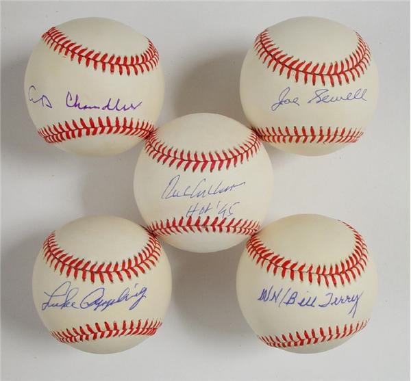 Single Signed Baseballs - (5) Dozen Deceased Hall of Famers Single Signed Baseballs