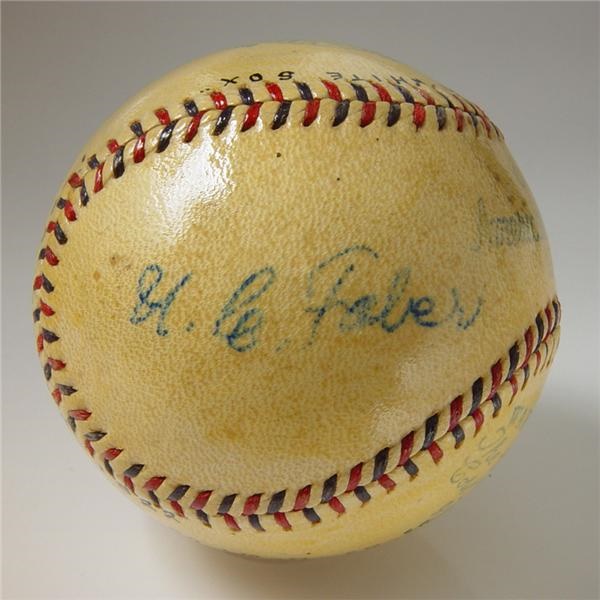 Single Signed Baseballs - Red Faber Single Signed Baseball