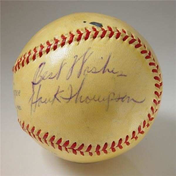 Single Signed Baseballs - Hank Thompson Single Signed Baseball