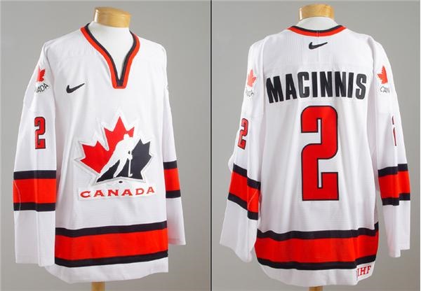 - Al MacInnis Team Canada 2002 Olympics
Gold Medal Champions White Game Worn Uniform