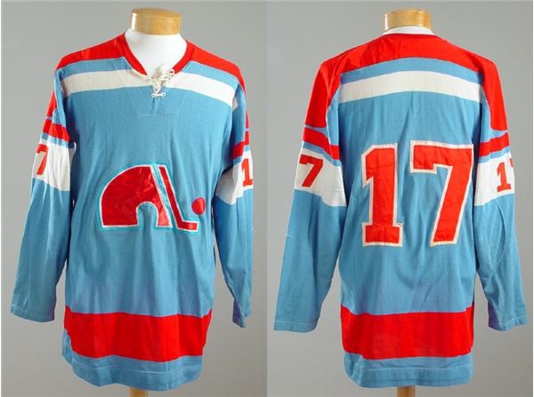 - 1972-73 Yves Bergeron First Year WHA Quebec Nordiques Game Worn Jersey