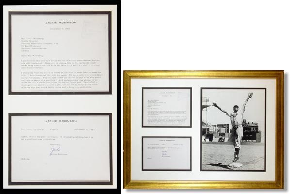 - Jackie Robinson Signed Letter Display (25.5 x 19")
