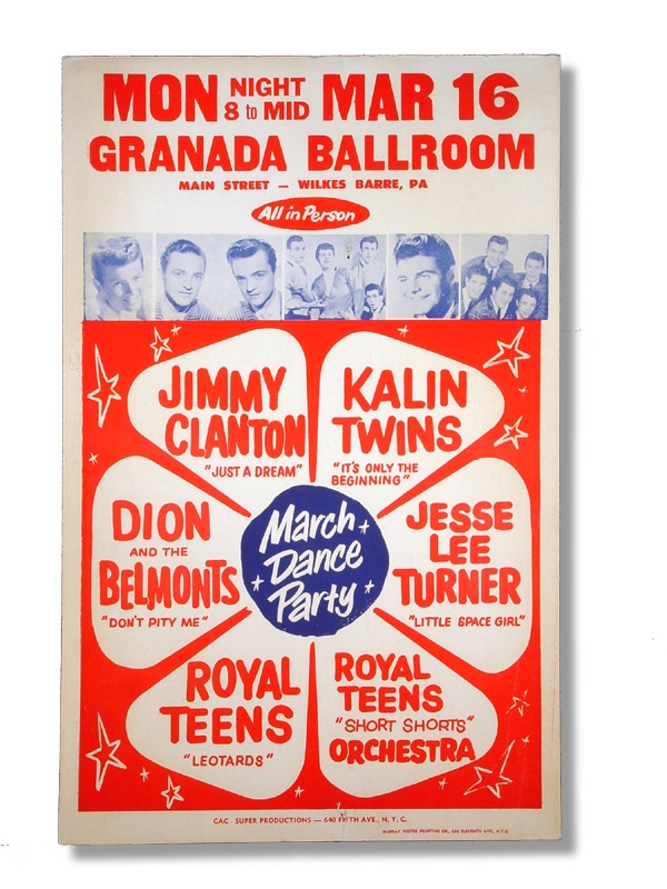 - 1959 Dion & The Belmonts Granada Ballroom Poster