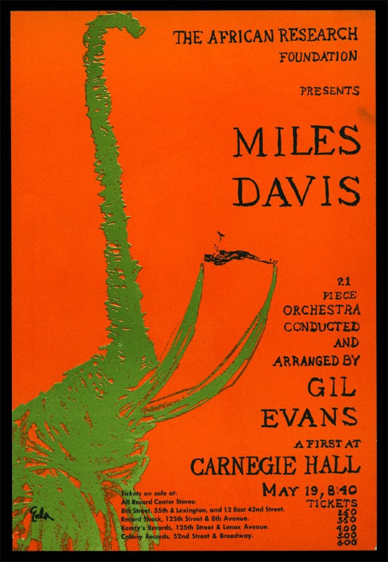 - 1961 Miles Davis Carnegie Hall Handbill