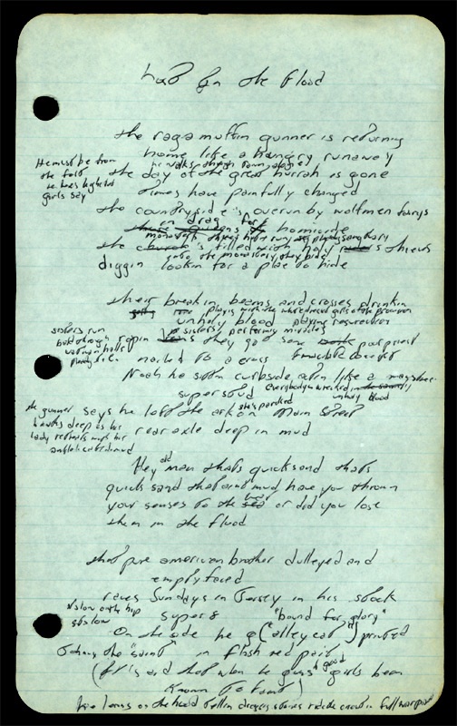- Bruce Springsteen Handwritten Lost in the Flood Lyrics