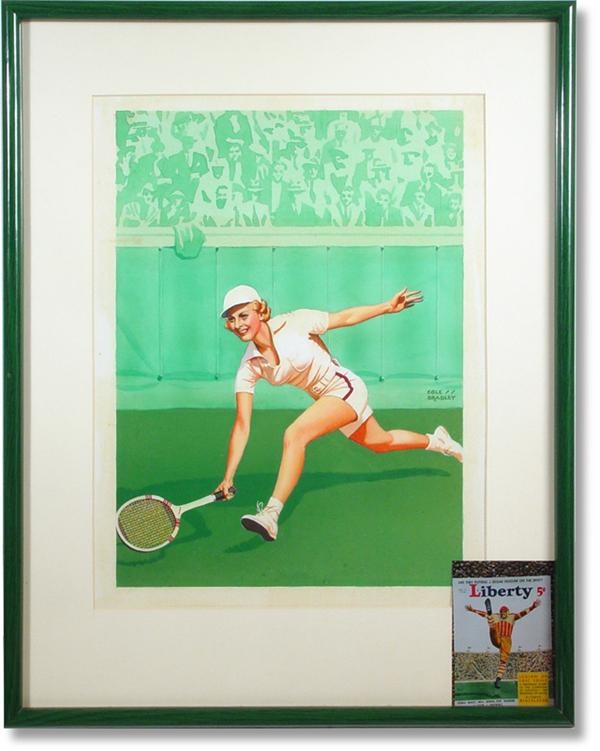 - 1930s Tennis Illustration Art by Cole Bradley