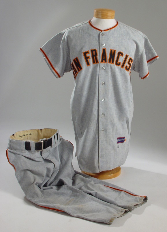 - 1963 Willie Mays Game Worn Jersey with 1965 Pants