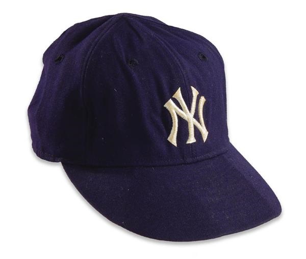 1967 Mickey Mantle Game Worn Cap Signed and Authenticated by Mickey Mantle
