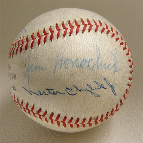 - 1960 World Series at Forbes Field Game Used Signed Baseball