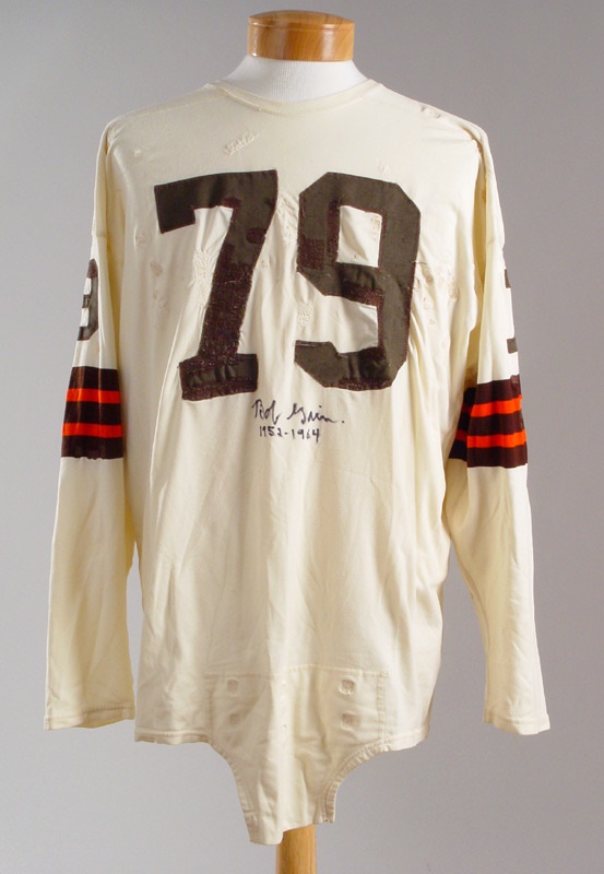 - Late 1950's Bob Gain Autographed Game Worn Cleveland Browns Jersey