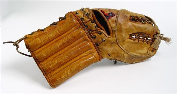 - 1950's Johnny Bower AHL Game Used Catching Glove