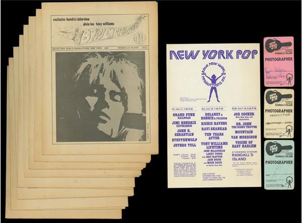 - 1970 Jimi Hendrix N.Y. Pop Fest Handbill and Programs (8)