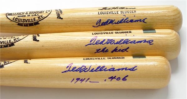 - Ted Williams Signed Bats (3)