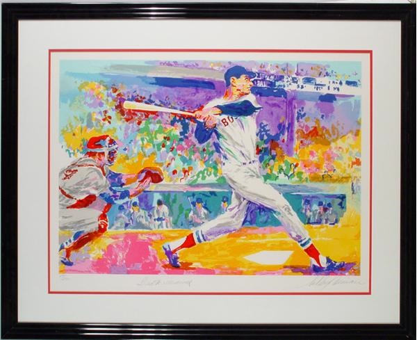 - Ted Williams print by LeRoy Neiman signed by Williams and Neiman.