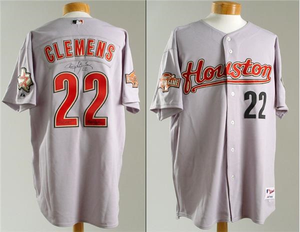 - 2004 Roger Clemens Twice Autographed Game Worn Jersey