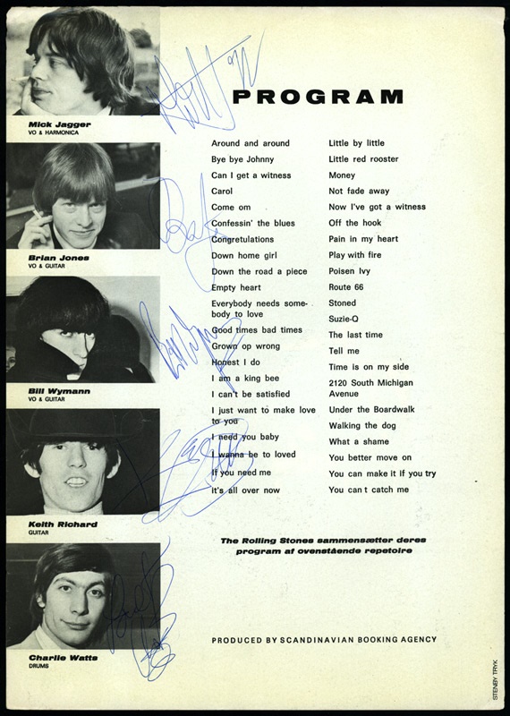 - 1966 Rolling Stones Signed Program