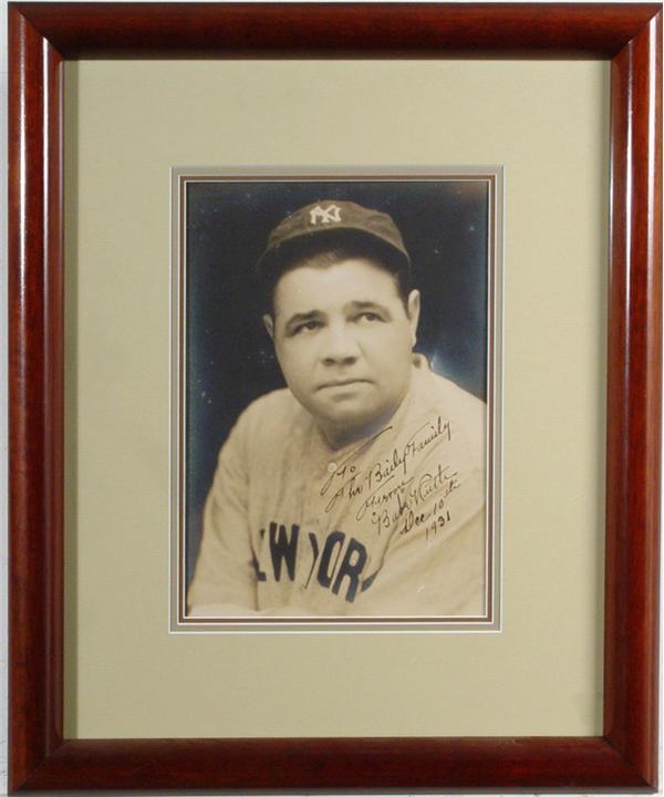 - 1931 Babe Ruth Signed Photo by George Burke
