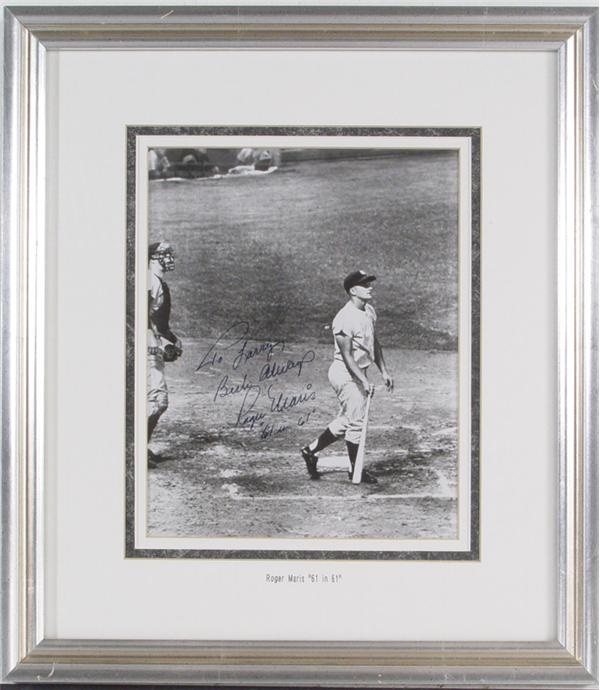 Mantle and Maris - Roger Maris 61st Homerun Signed Wire Photo