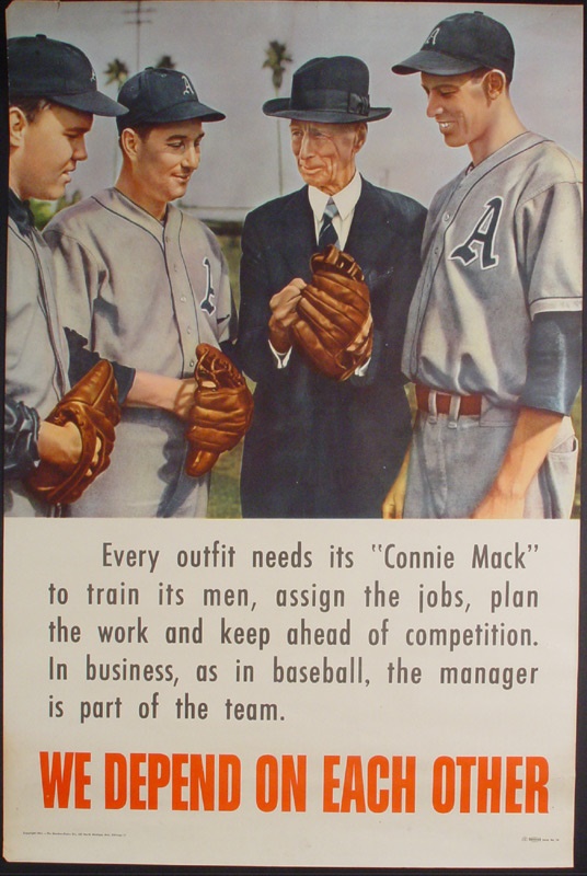 - 1946 Connie Mack WWII Back to Business Poster