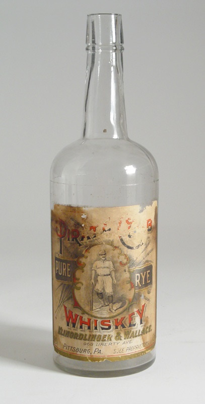- 1880s Pittsburgh Pirate Club Sensation Full Sized Whiskey Bottle