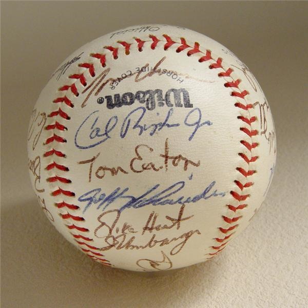 - 1981 Cal Ripken Rochester Red Wings Team Signed Baseball