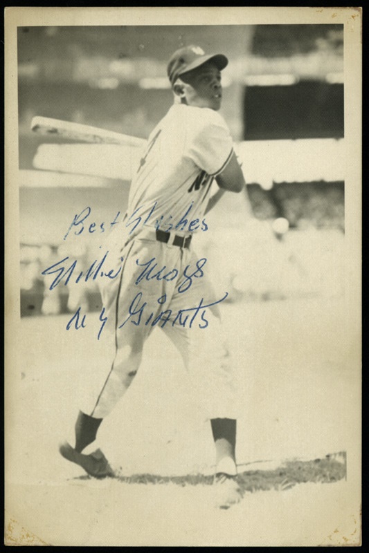 Baseball Autographs - Circa 1954 Willie Mays Signed Burke and Brace Photo