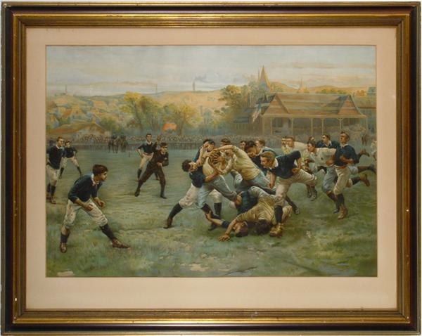 - 19th Century Football Lithograph